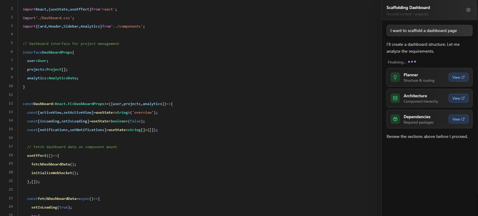 ARC AI Code Editor in action